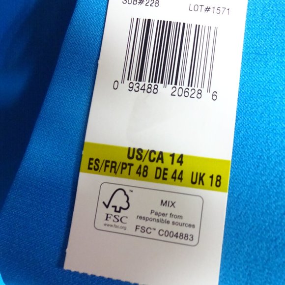 Women's Blazer Black Label by Evan Picone Size 14 Periwinkle Blue - Picture 4 of 4